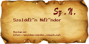 Szoldán Nándor névjegykártya