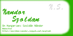 nandor szoldan business card