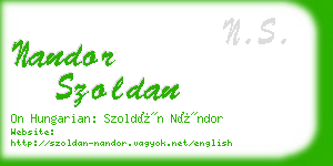 nandor szoldan business card